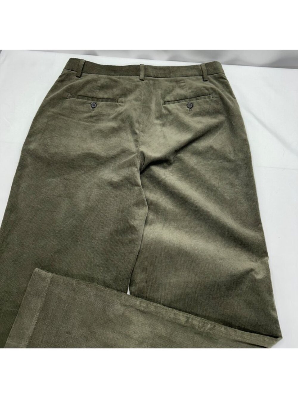 Banana Republic Womens Tall 12 Olive Green Corduroy Straight-Leg Pants - Picture 6 of 16
